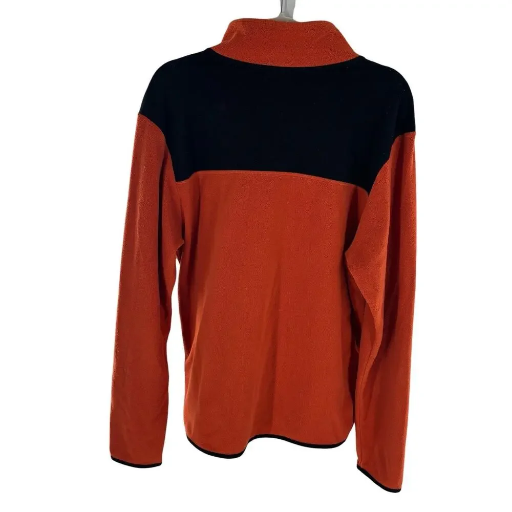 The North Face Orange Flare TKA Glacier Snap Neck Black Fleece Pullover